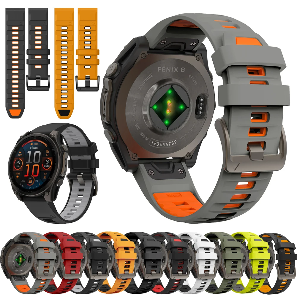 Pulseira oficial quickfit para garmin fenix 8 e 7x 7 6x 6 pro 5x plus 3hr pulseira epix gen 2 enduro 3 tactix silicone 22 26mm banda