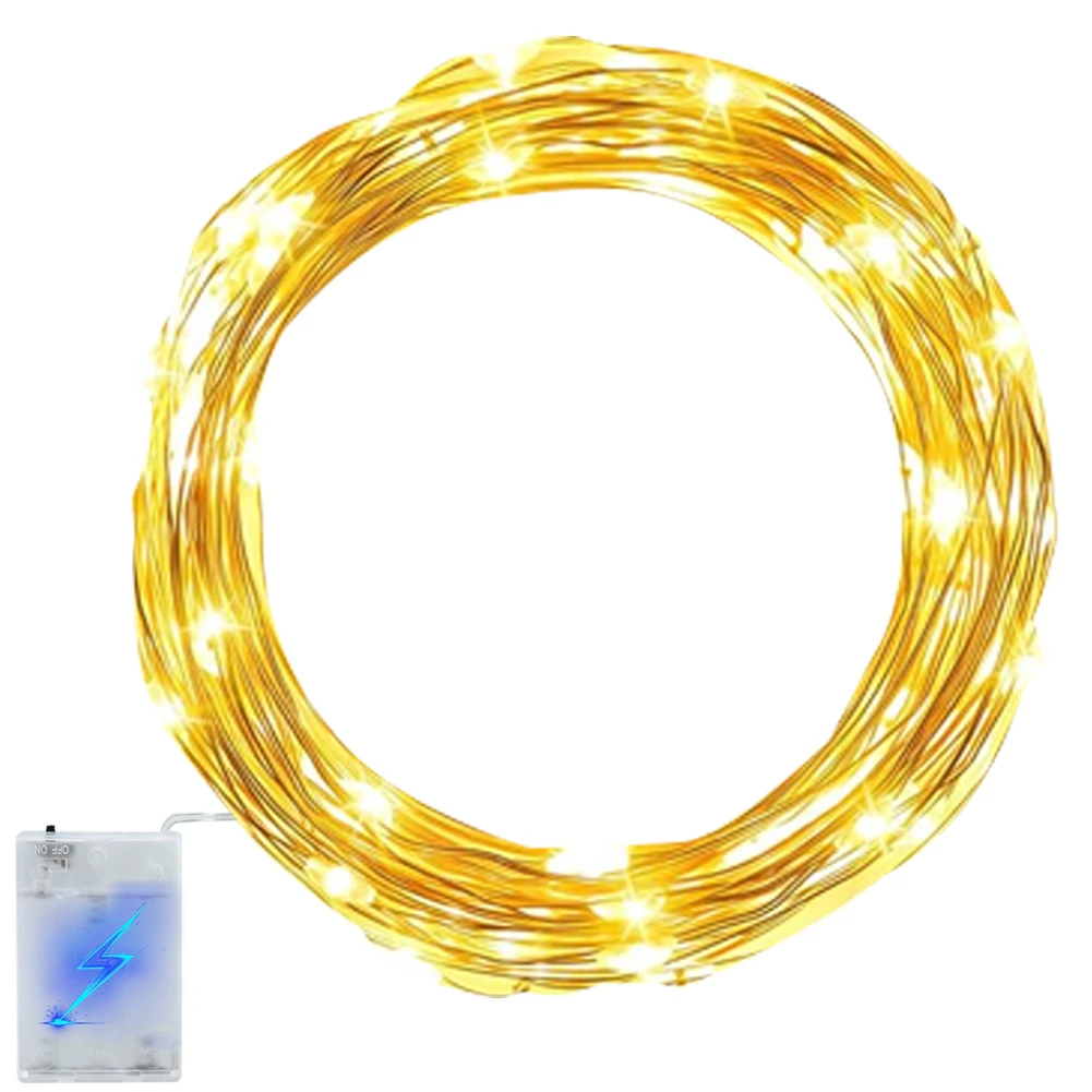 

LED Fairy Lights Battery Operated String Lights 6.6FT 20 LEDs Copper Wire Mason Jar Light Waterproof for Indoor Outdoor Decor