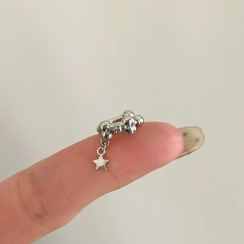 1 Pcs Cute Puppy Paw 316L Titanium Steel Ear Bone Nail Studs,New Fashion Luxury-Style Ear Jewelry for Women Y2K Earrings Jewelry