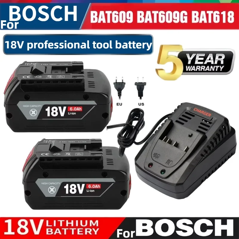 

High-Performance 18Volt6.0Ah LITHIUM-ION BATTERYGBA 18V Professional GBA GSRGSB BAT609 (KC)⚡Rechargeable Battery