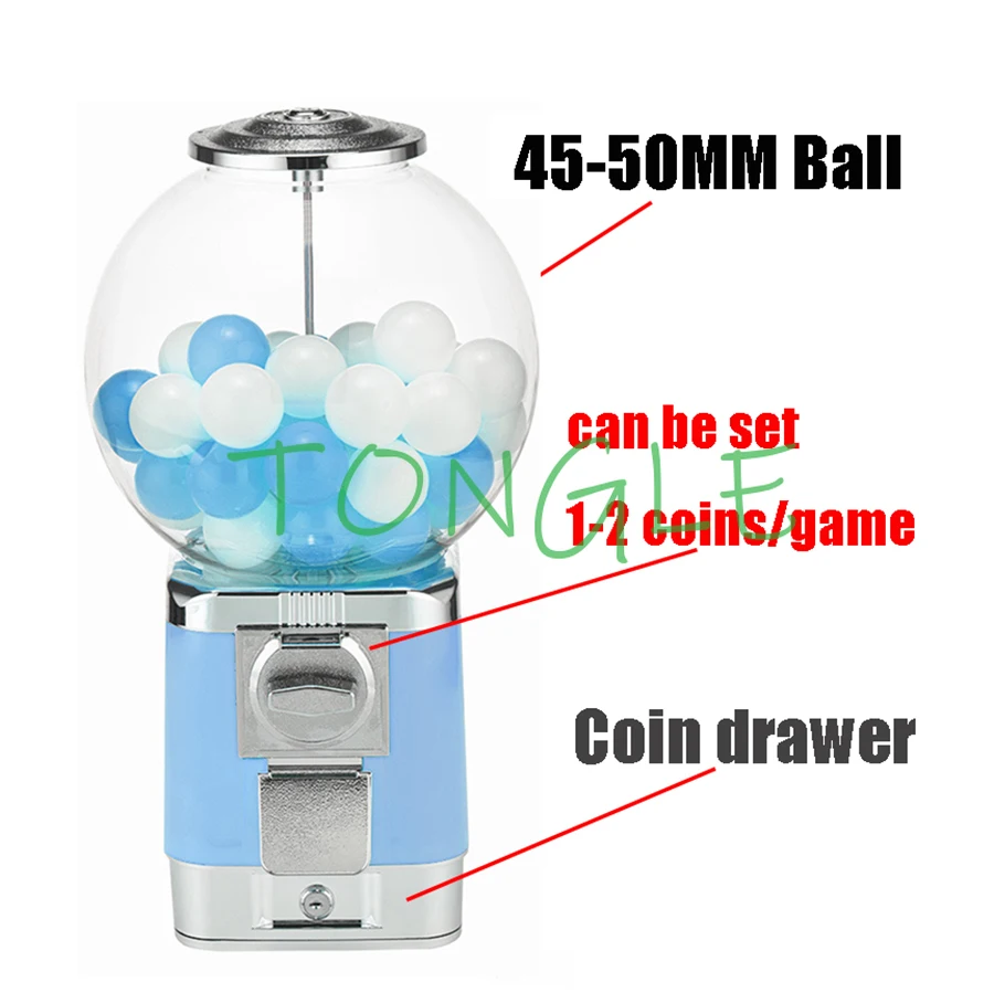 

45-50mm Ball Egg Twisting Machine, with Coin Drwaer and Lock, Lottery Interactive, Coffee Capsule Arcade Vending, for Any Coins