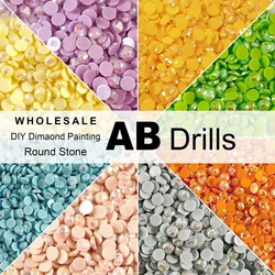Single Color AB Diamond Beads for 5D Diamond Paintings Resin AB Round Diamond Painting Drills 2.8MM AB Drills 1000PCS