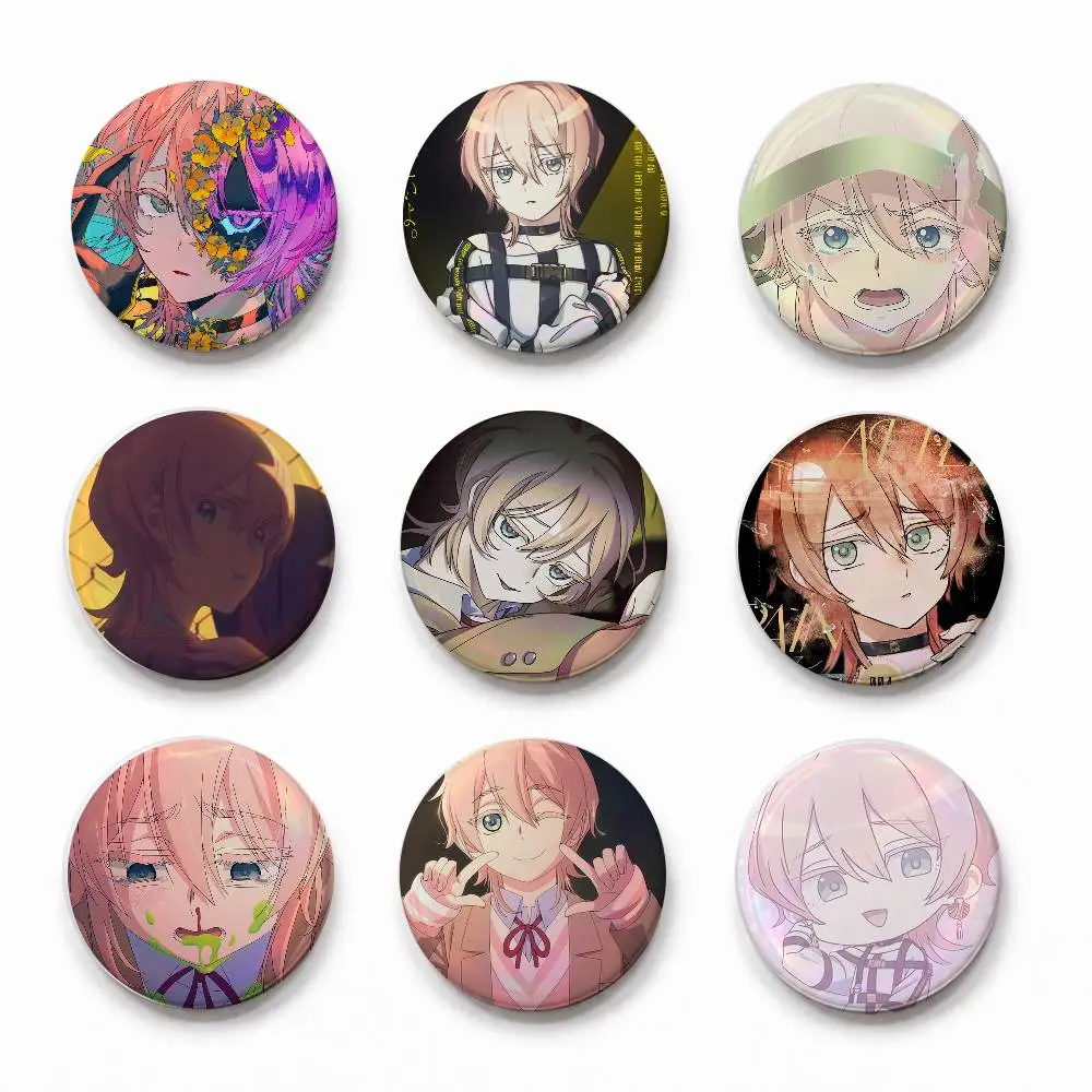Anime MILGRAM Kusunoki Muu Mixed Theme Round Button Badge Set Anime Cartoon Music Game Fashion Pins For Bags Clothes Accessories