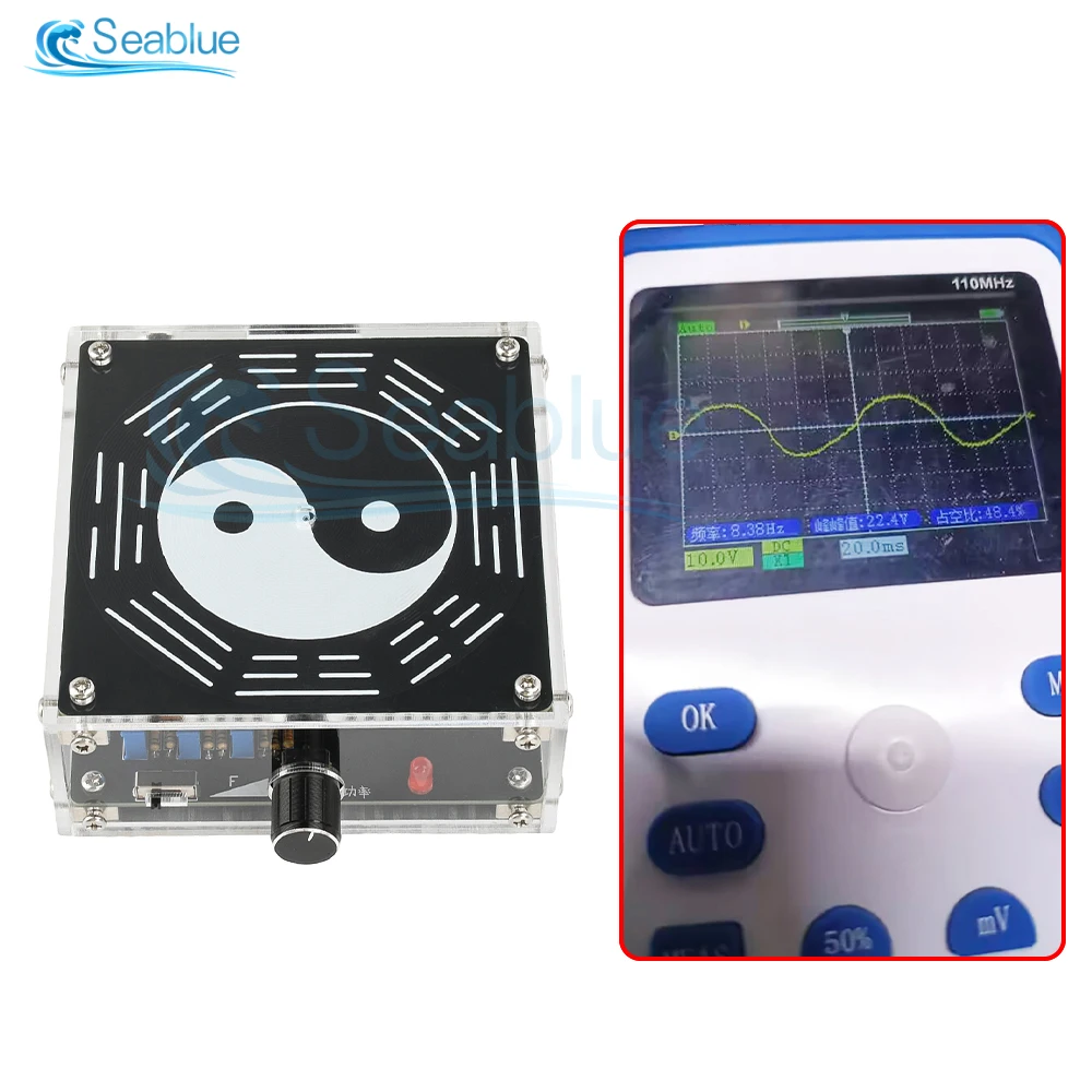 DC 15V 2A 15W Schumann Wave Generator 6.8/7.83/8.3Hz Pure Sine FM Signal Generator Audio Resonator Sine Pulse Wave Generator