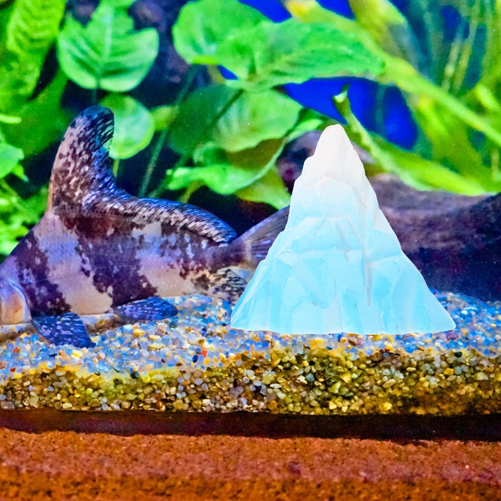 

2pcs Decor For Fish Tank Aquarium Simulation Floeberg Plastic Ornament Landscaping Supplies Turtle Shrimp Tank