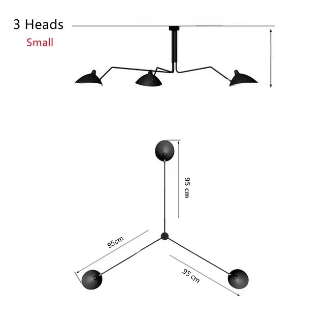 Mouille Plafondlamp Industrie Plafondlamp Nordic Black Spider hanglamp voor woonkamer slaapkamer Zwart armatuur Home Decor