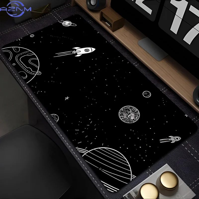 1PC Mouse Pads Cartoon Desk Mat Gaming Keyboard Pad with Stitched Edges and Non-Slip Rubber Base Space Galaxy Extended Mousepad