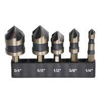 5pcs HSS Hex Shank 5 Flute Metal-Countersink Drill-Bit Set 82 Degree For Drilling-Tools Countersink Drill Bit