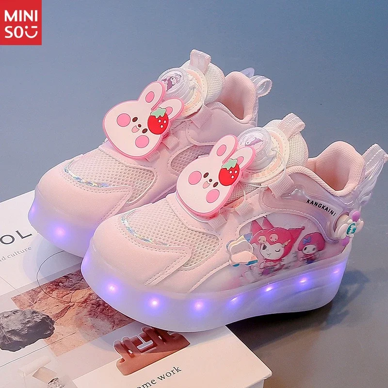 

Miniso 2025 Kids Platform Heelys, Cartoon Roller Sneakers for Big Girls & Boys