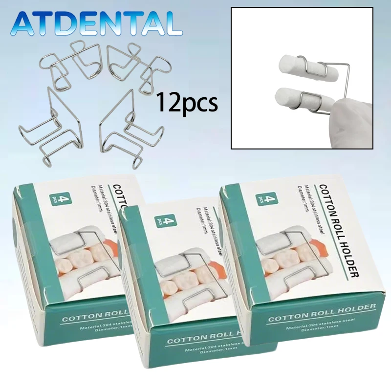 

12pcs Dental Moisture Clip - Stainless Steel Autoclavable Cotton Roll Holder for Dentistry Tools & Lab