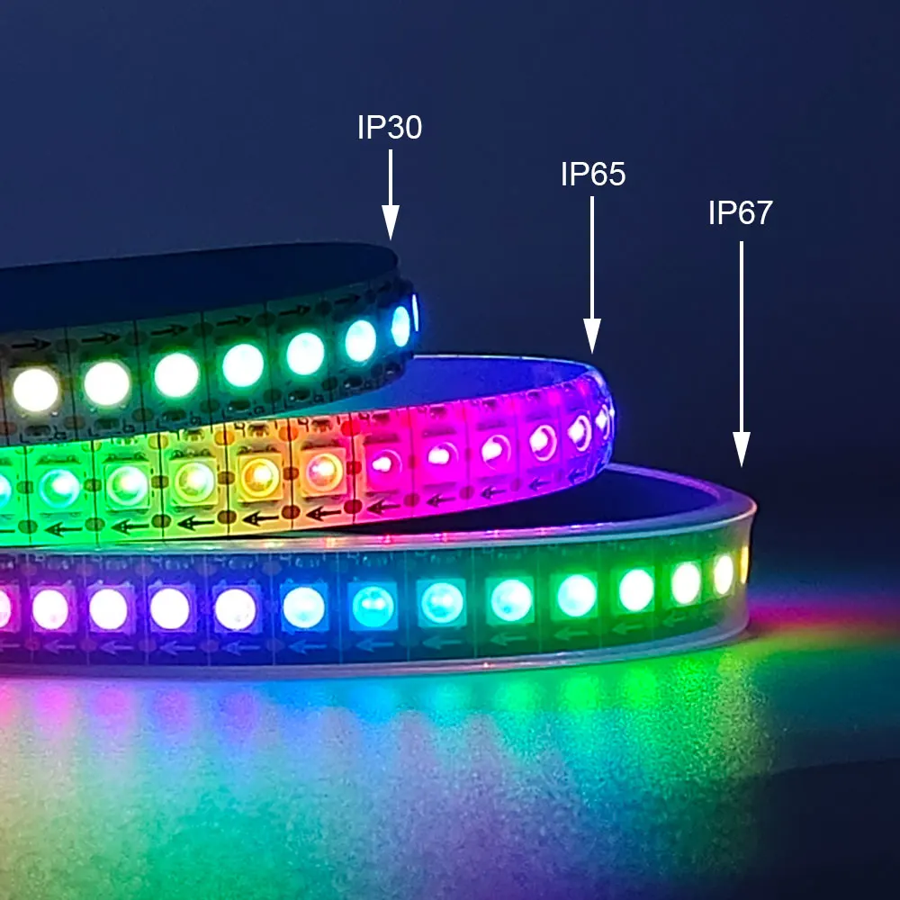 WS2812B WS2815 30/60/74/96/144Pixels/Leds/m RGB Smart LED Strip WS2812 5050 RGBIC Individually Addressable Tape Light DC5V/DC12V