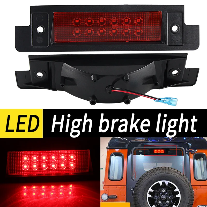 

1pc Third Brake Light Fit for Land Rover Discovery Defender 90/110 LED 3Rd Brake Light High Mount Stop Light XFK100290 Red Smoke