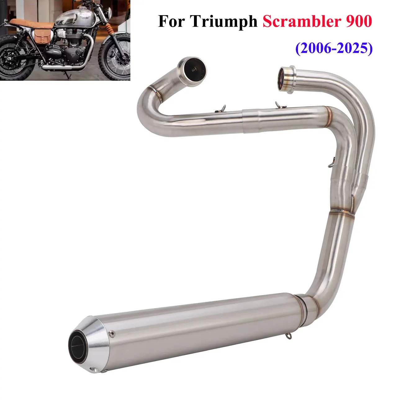 

For Triumph Scrambler 900 2006-2025 Motorcycle Exhaust Front Link Pipe Header Escape Scrambler 900 Exhaust Muffler Pipe