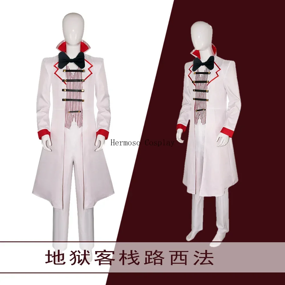 Hazbin Lucifer Cosplay Anime Hotel Morningstar Cosplay Costume White Suit Devil Hell Halloween Party Adult Men Costume Outfits