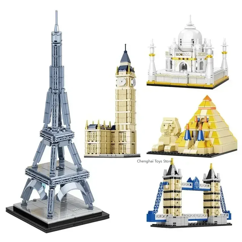 

3D Building Blocks DIY World Architecture Model Small Particle Miniature Construction Bricks DIY Handmade Toys For Children Gift