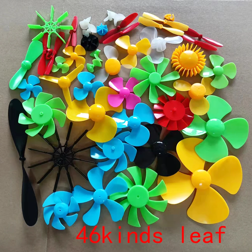 

46 kinds propeller fan blades diy toys parts for rc car robot dron ship plane kids toys for boys montessori juguetes nero