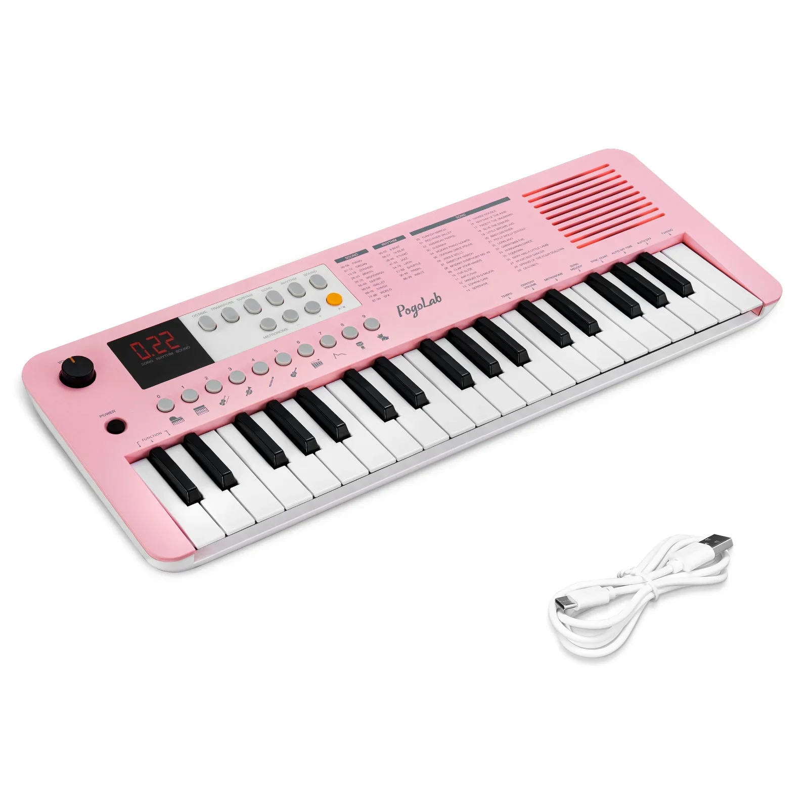

Pro Educational Keyboard W/led Learning Path - 37 Velocity-Sensitive Keys & Stage-Grade Transpose for Music Classrooms