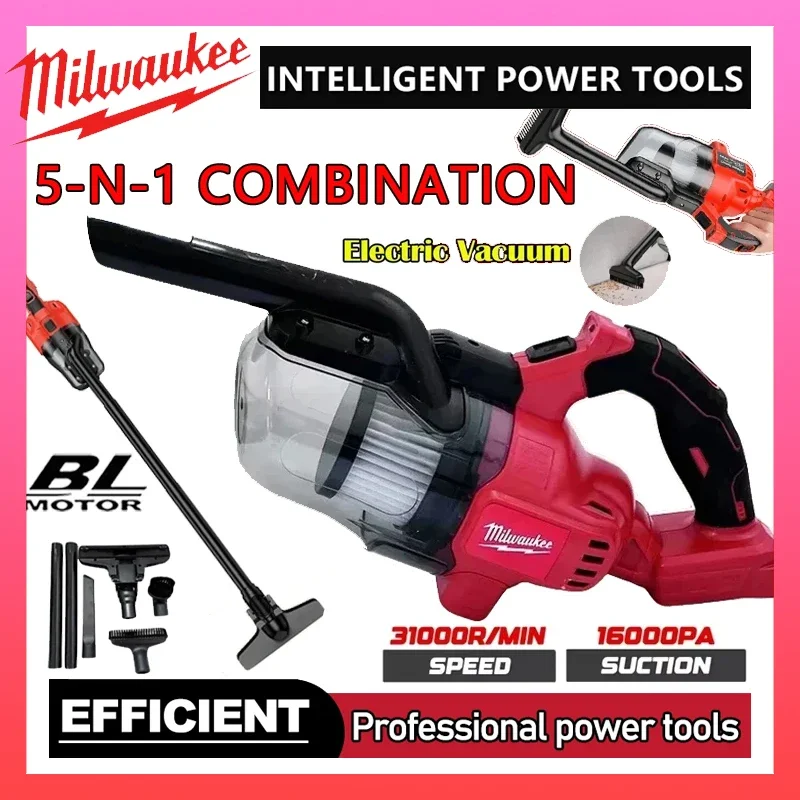 

Milwaukee LED Cordless Electric Vacuum Cleaner Portable Household Industrial Construction Cleaning Tool 18v Battery