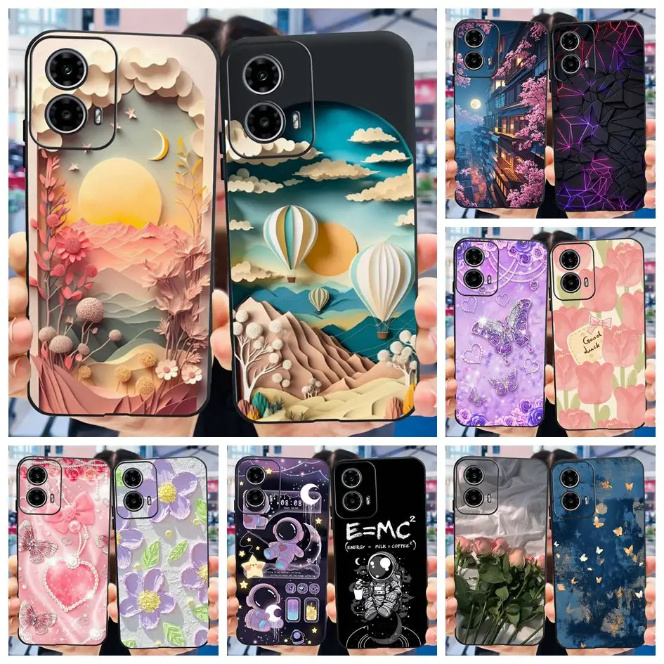 For Motorola Moto G24 Case XT2423-1 Fashion Painted Soft Silicone Shockproof Cover For Moto G34 XT2363-2 Bumper G 34 G 24 Fundas