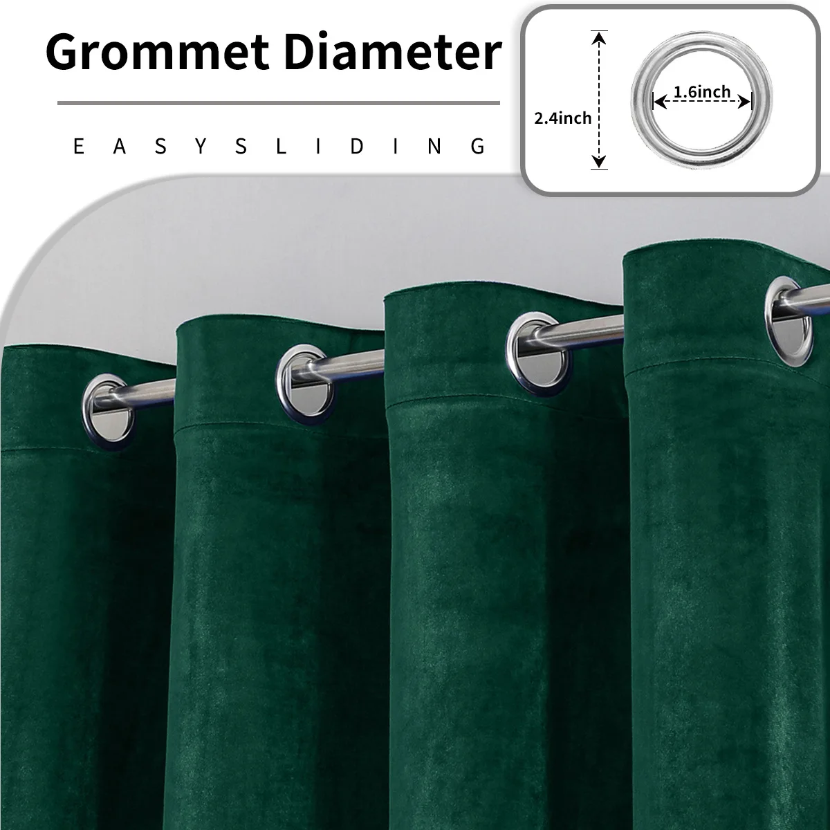 Solid Color Italian Velvet Blackout Curtain Sold As 1 Panel Thermal Insulated for Living Room & Bedroom
