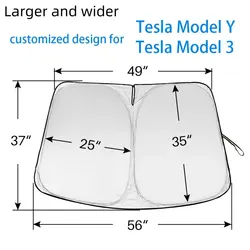 Car Windshield Sun Shade Covers Visors Front Window Sunscreen Protector Design For Tesla Model 3 Y Sunshade Accessories