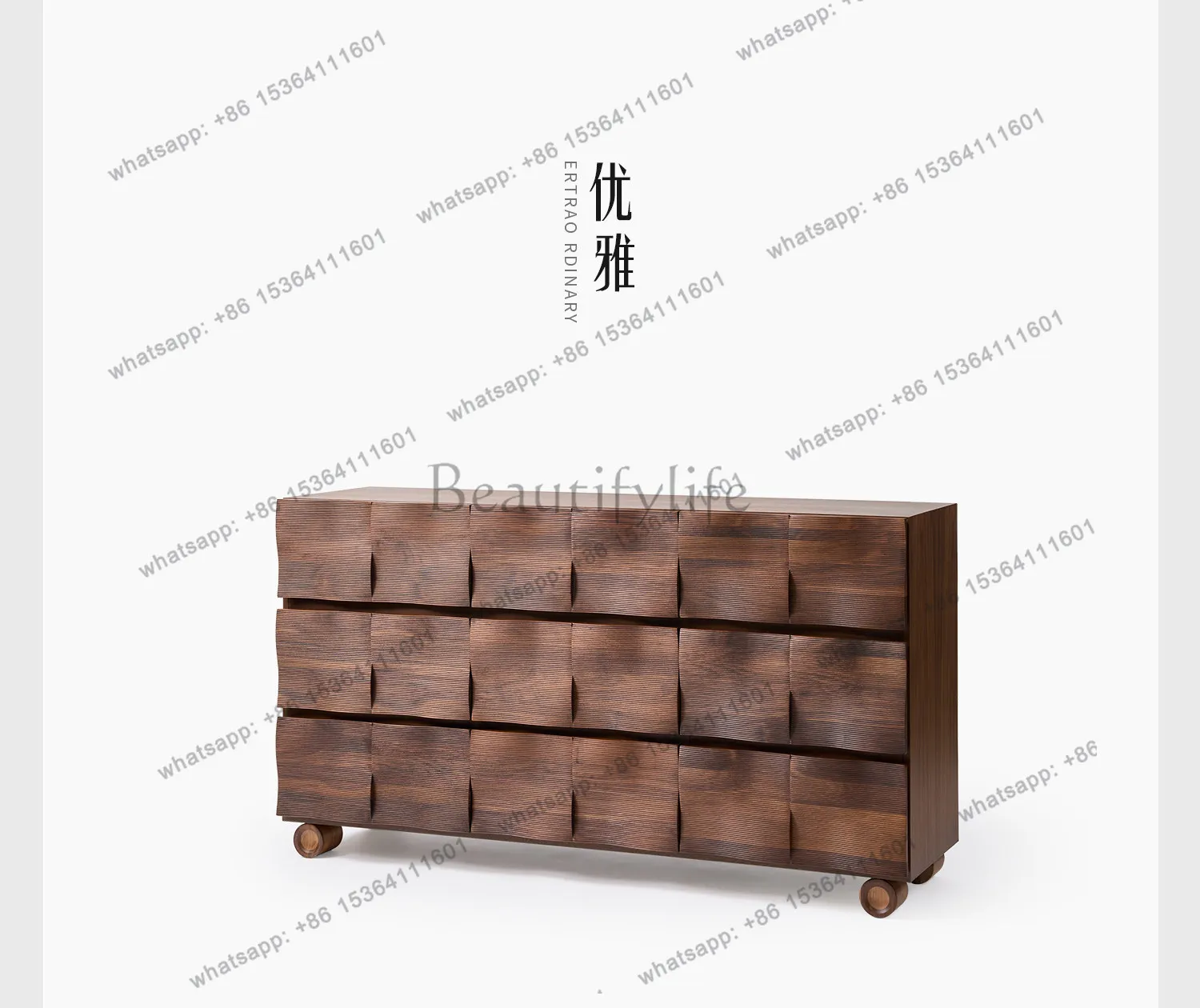

Italian minimalist solid wood dining side cabinet modern simple living room high-end locker