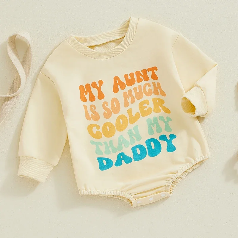 

Baby Sweatshirt Romper Casual Letter Print Toddler Long Sleeve Jumpsuit for Newborn Girl Boy Cute Clothes