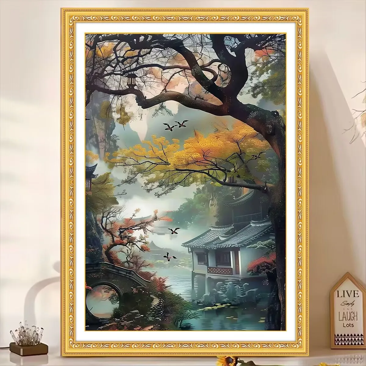 

11CT 9CT водяной город вышивка DIY печатные наборы вышивка крестиком хлопковые наборы для рукоделия ремесла с иглами