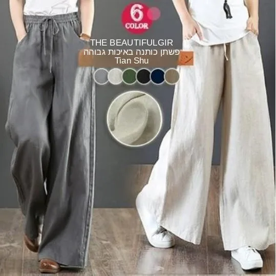 High Waist Wide Leg Straight Pants Floor Length Casual Trousers Polyester Cotton Blend Comfortable Straight Cut Commute Style