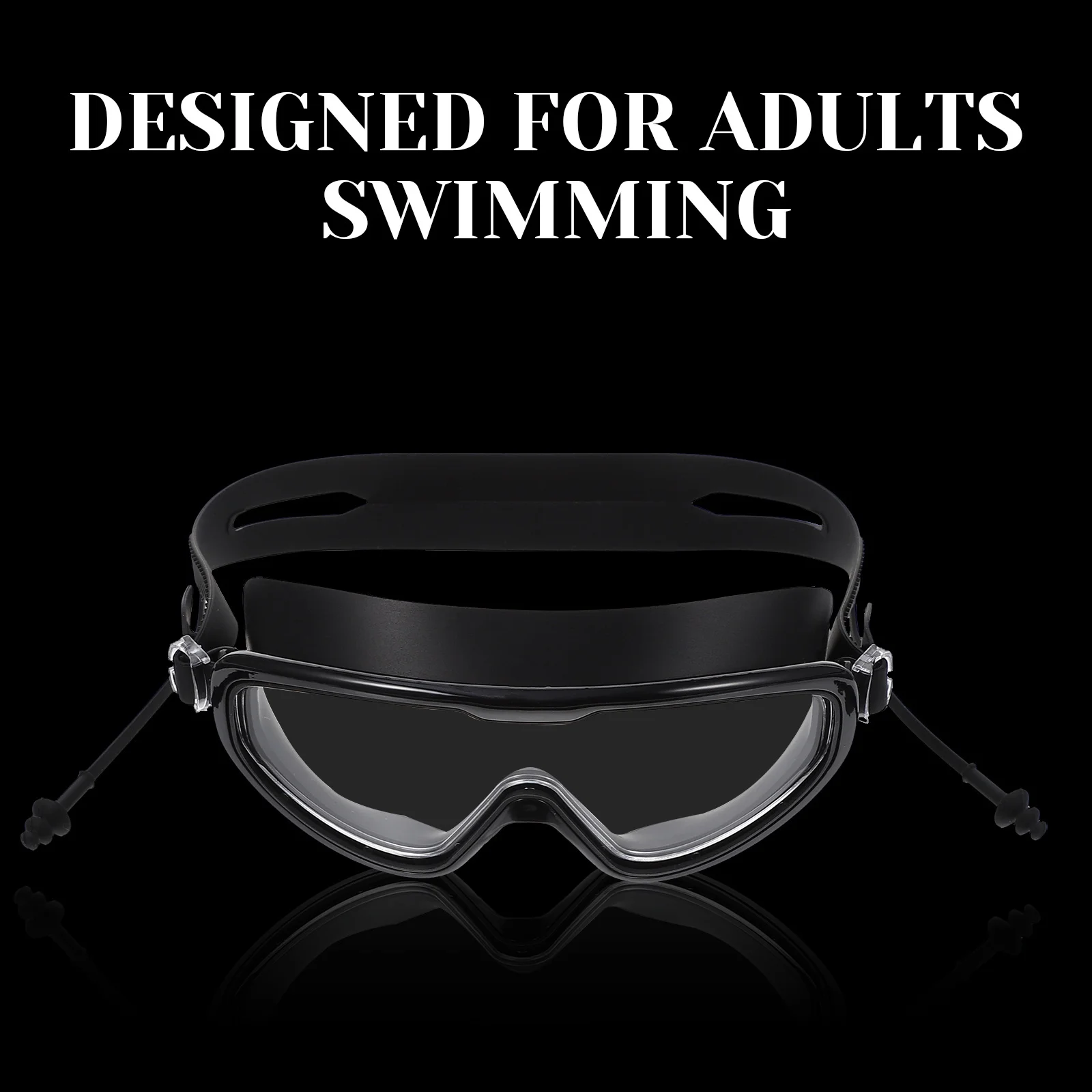 1 قطعة نظارات السباحة الكبار مقاوم للماء إطار كبير سيليكون نظارات السباحة مكافحة الضباب Hd عدسة زاوية واسعة مريحة تناسب السباحة في الهواء الطلق #5