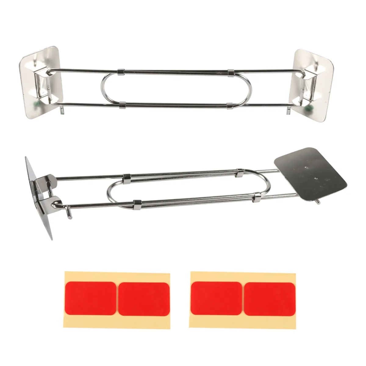 RV Shower Corner Storage Bar Adjustable Stainless Steel RV Corner Storage Bar for Trailer Inside Bath Accessories 2 Pack