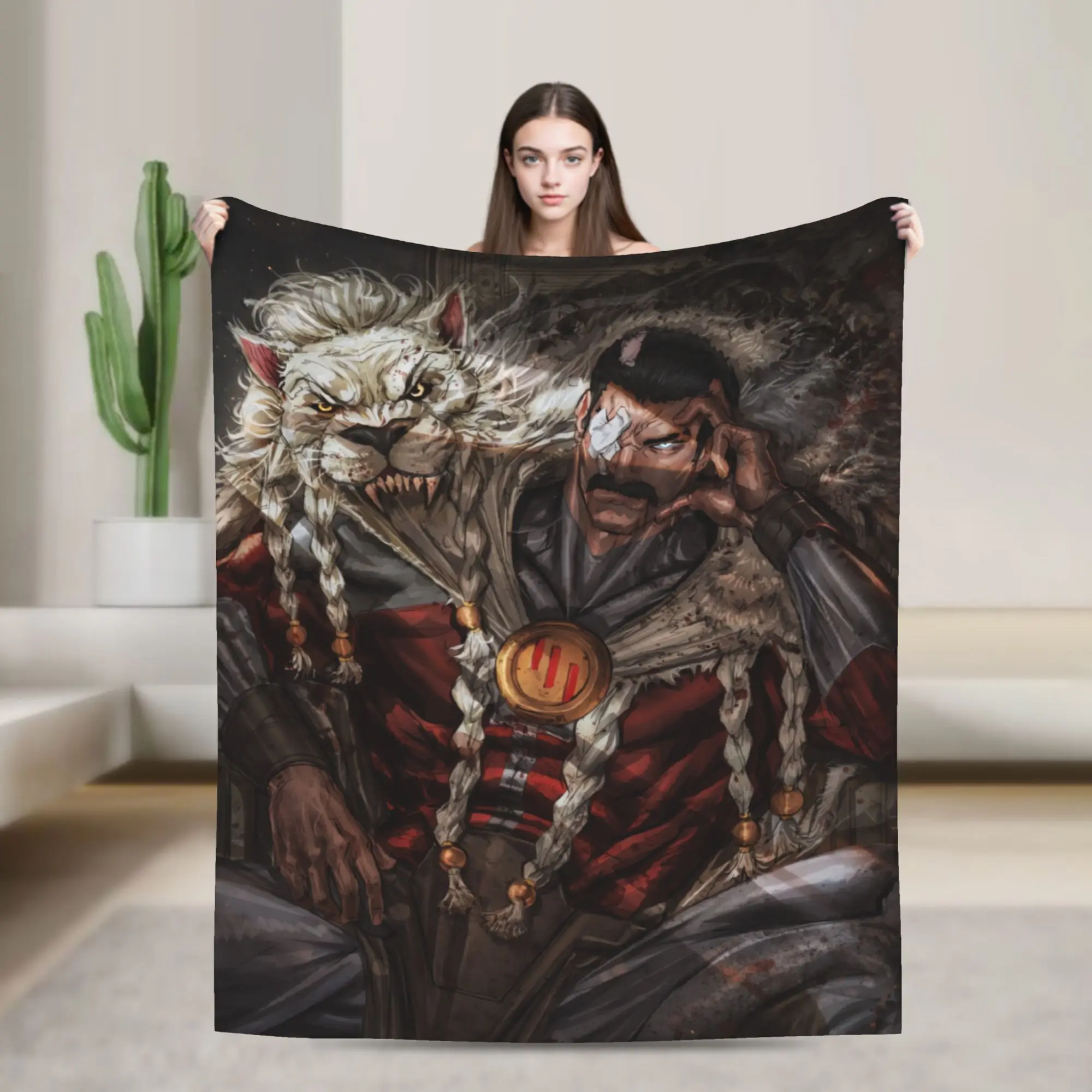 Soft Warm Blanket Picnic Thragg Invincible Villain Portrait Throw Blanket  Flannel Bedspread For Home Decor Funny Sofa Bed Cover