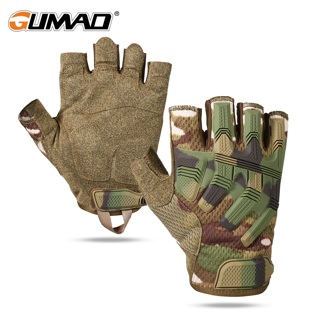 

Sports Bicycle Fingerless Glove Half Finger Gloves Tactical Military Army Camo Cycling Hunting Bike Airsoft Mittens Men New