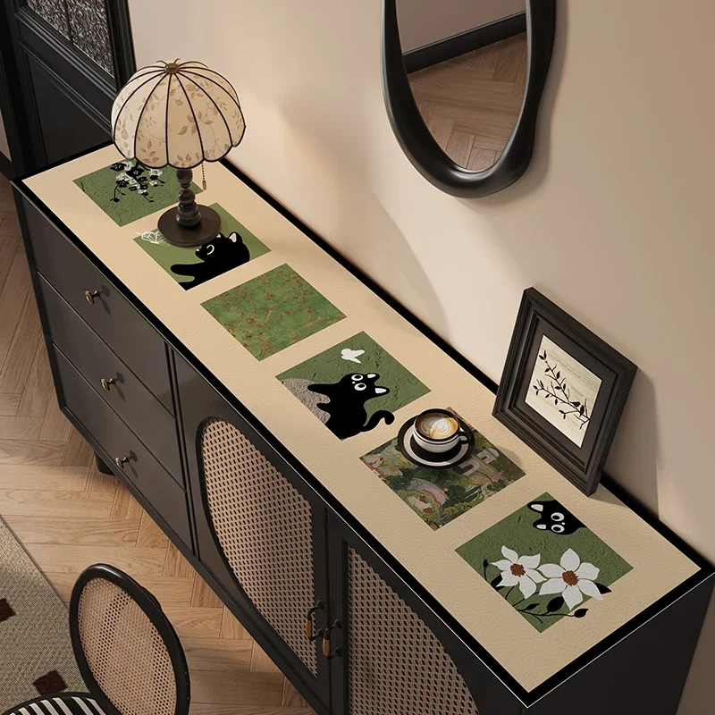 Medieval cat dining edge desktop protective mat, new anti-table mat, shoe cabinet, TV table mat