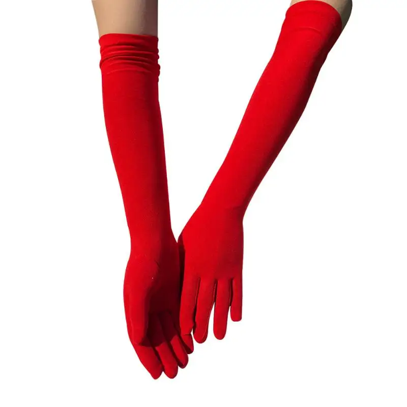 1 Paar elegante, atmungsaktive Sommer-Sonnenschutzhandschuhe für Hochzeiten, Partys und Bühnenauftritte aus Milchseide, elastische lange Braut-Tanzhandschuhe – Detail 6