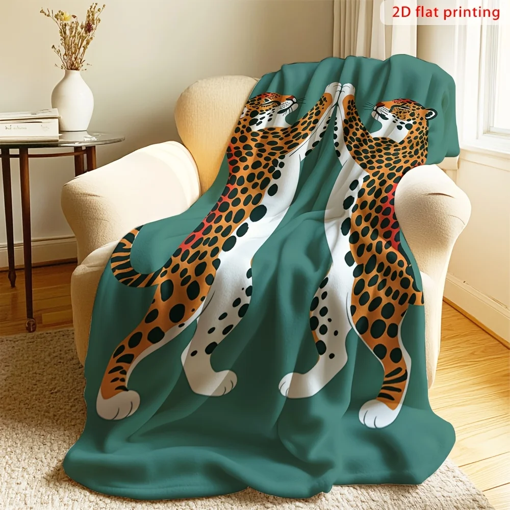 Jungle Animal Pair Throw Blanket 150x200cm Large Decorative Plush Couch Throw Gift for Kids Jungle Art Bedroom Living Room Decor