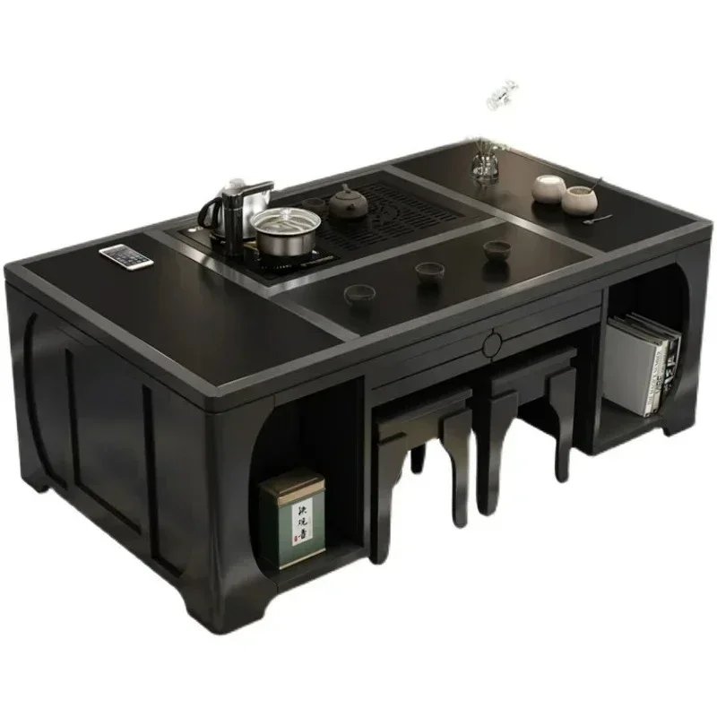 yh Fully automatic intelligent lifting Kung , living room dining table, dual-purpose multi-function tea table, office tea table