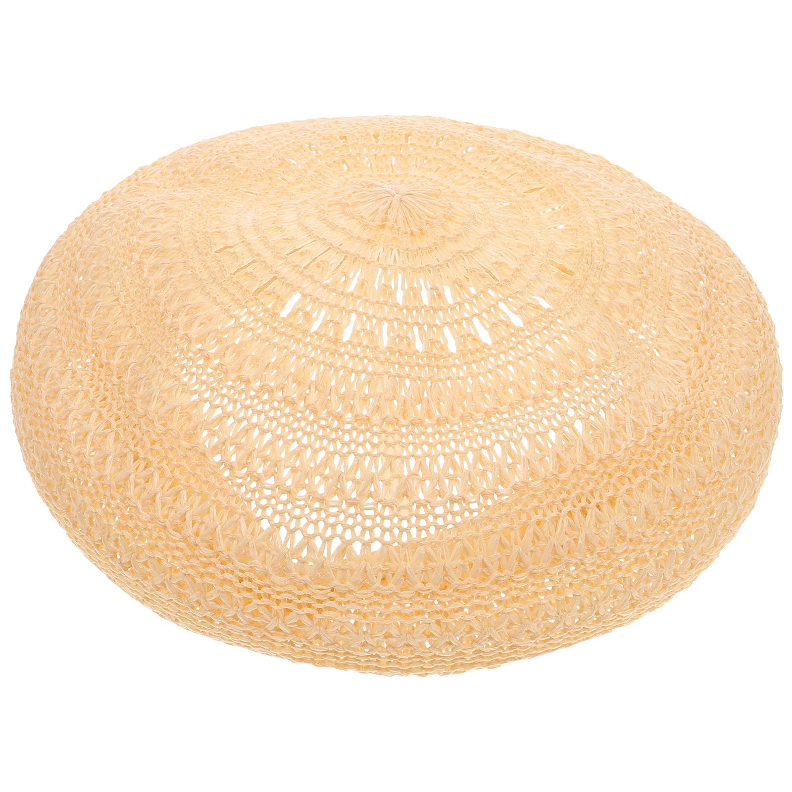 

Retro Straw Hat Women Spring Summer Khaki Woven Beret Hat Vacation Child Woven Berets Comfortable Cotton Linen Material