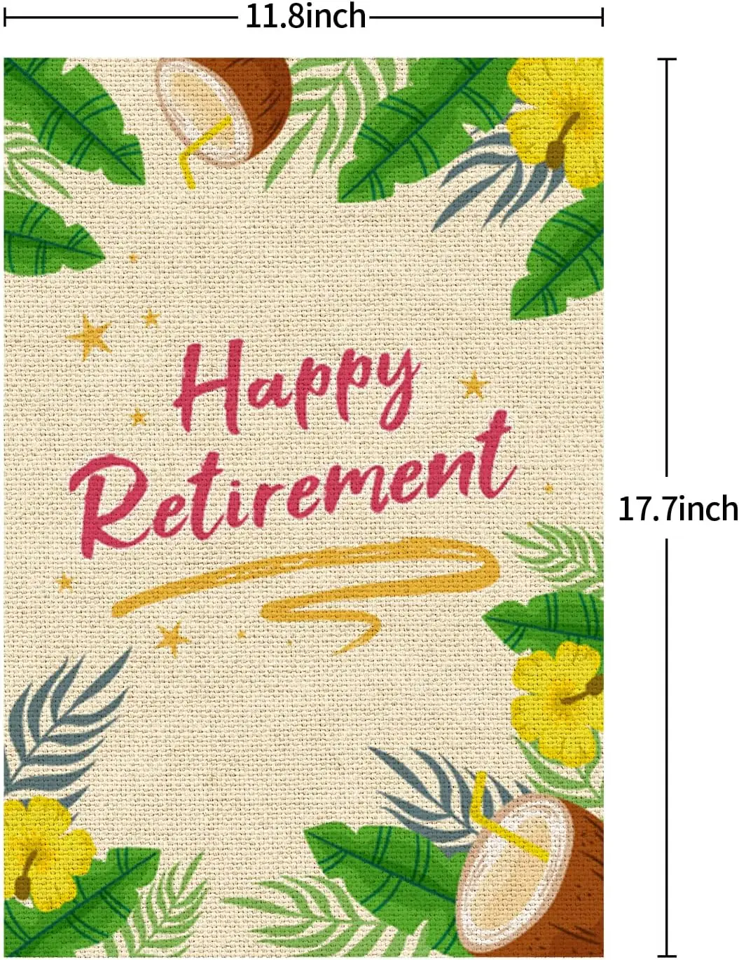 Happy Retirement Garden Flag - Farewell Party Yard House Lawn Sign - Welcome Back Door Yard Lawn Sign Decor/Going Away Party Out