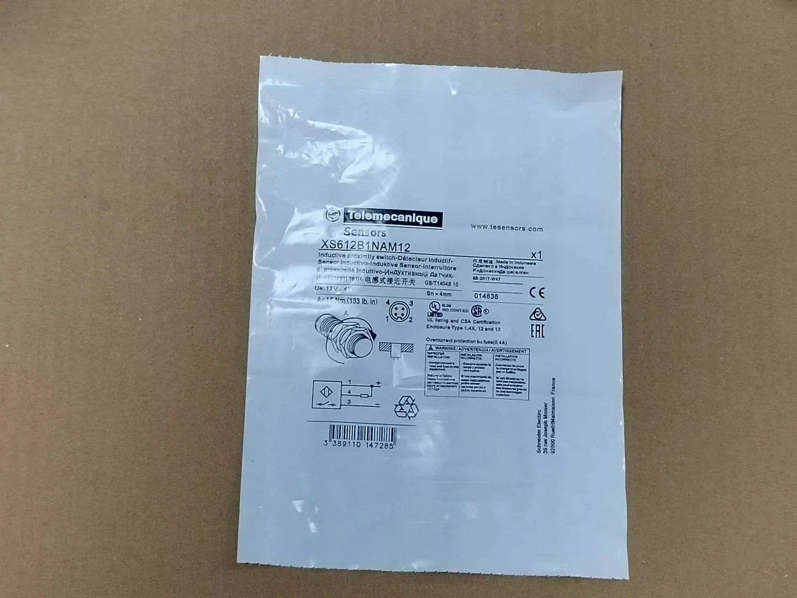 XS612B1NAM12 Inductive proximity sensors XS