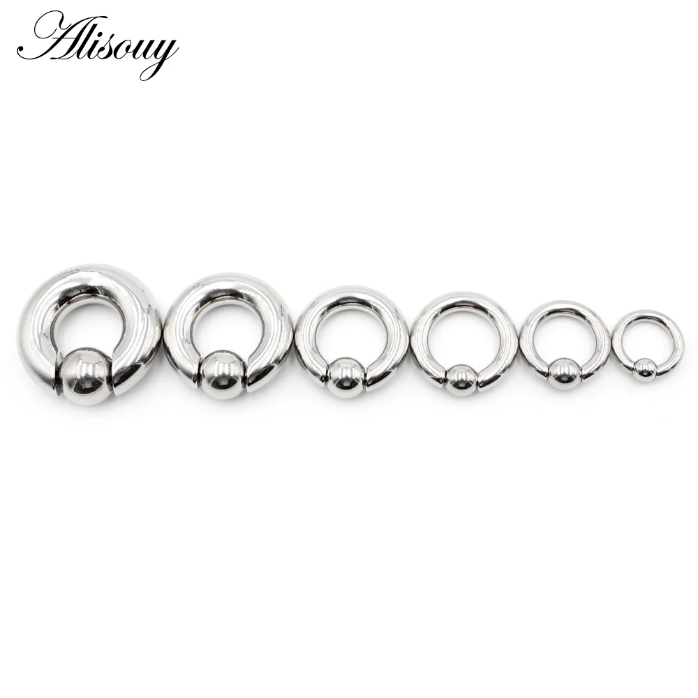 Alisouy 1PC 316L Surgical Stainless Steel Circular Barbells full size Round Lip Ring Eyebrow Nose Studs Body Piercing Jewelry