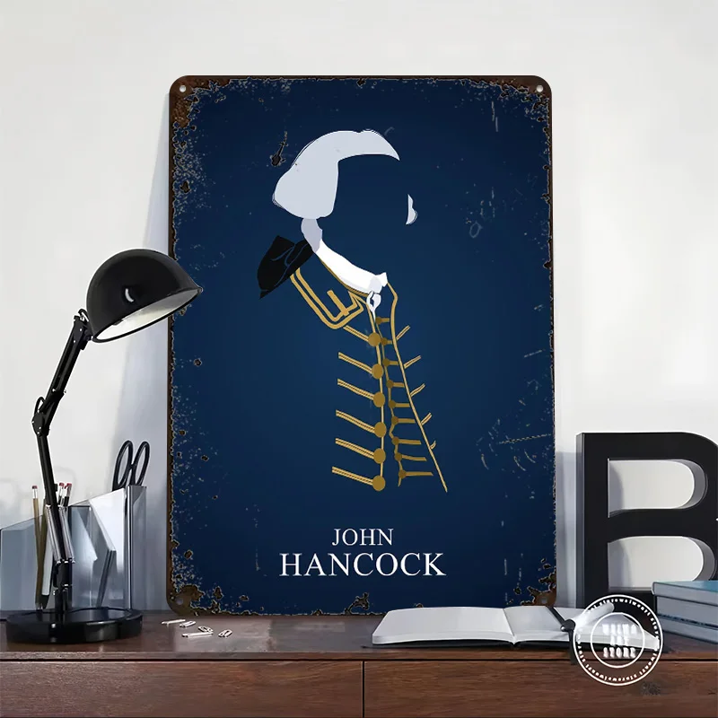 John Hancock Printing Poster Customized Retro Wall Art Vintage Metal Signs for Decoration Garage Decorations Bath Room Decor Men