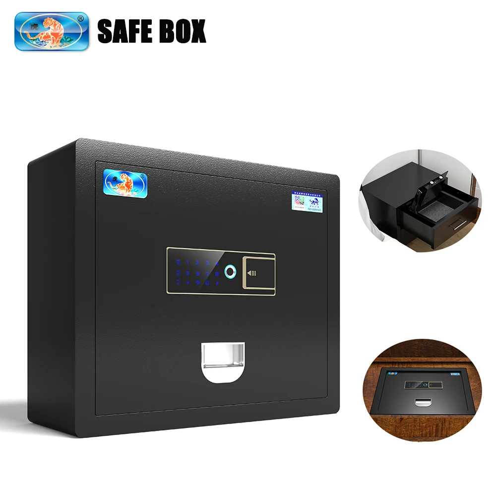 Invisible Upflip Digital Safety Safe Box Wardrobe Drawer Anti-theft Password Fingerprint  Invisible Password Office Car Safe