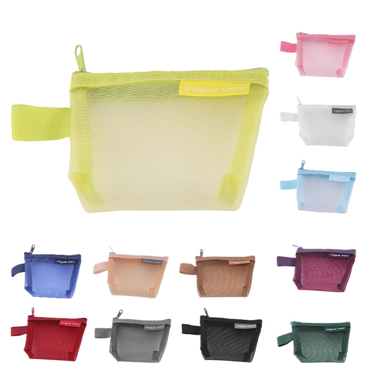 Saco de maquiagem saco de armazenamento de malha transparente bonito saco de batom pequeno item saco mini bolsa de moedas saco de moedas de náilon saco de cosméticos viagem-ljx