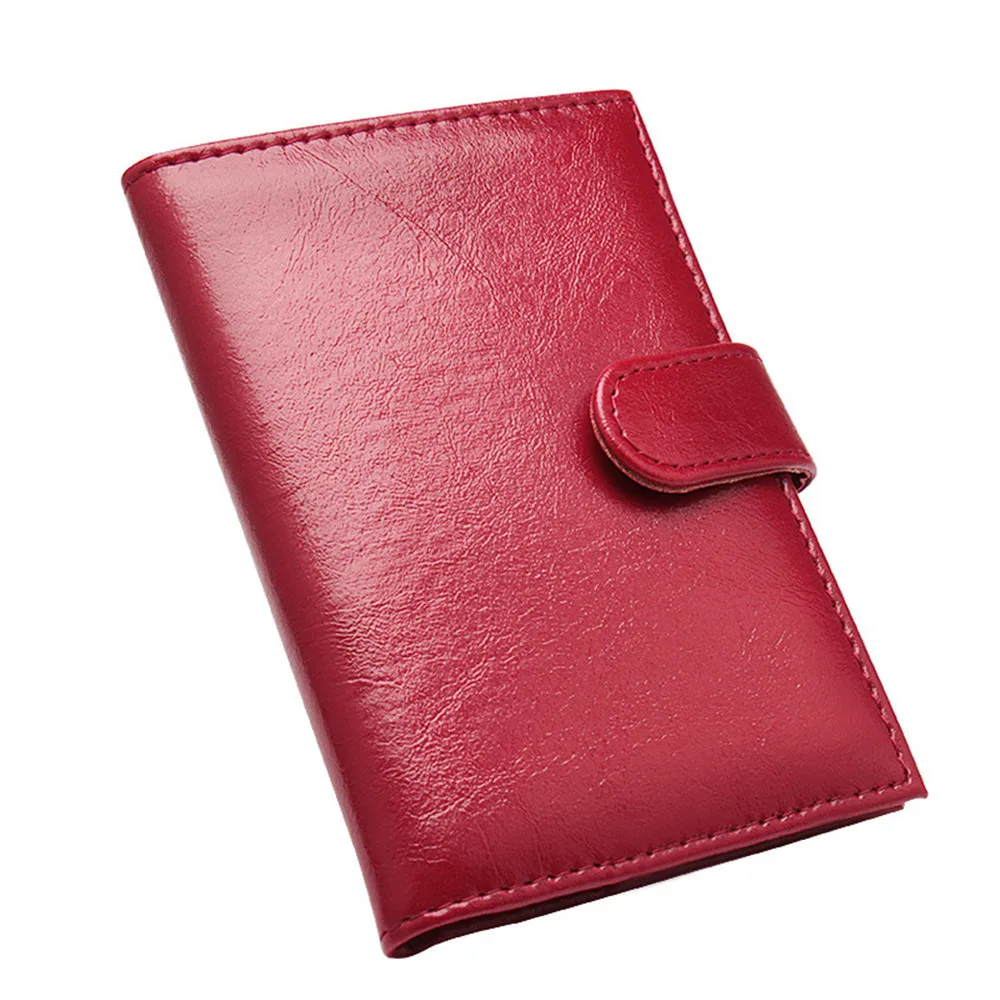 Men Women Fashion Oil Wax PU Leather Passport Cover Wallet Hasp Credit ID Cards Organizer Document Passport Holder Travel Purse