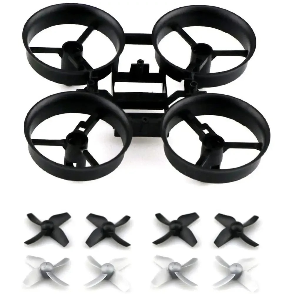 1 Juego de hélices de Dron RC con marco para JJRC H36 Eachine E010 Blade Inductrix BLH8700 BLH8580 NH-010 piezas de Micro Drone