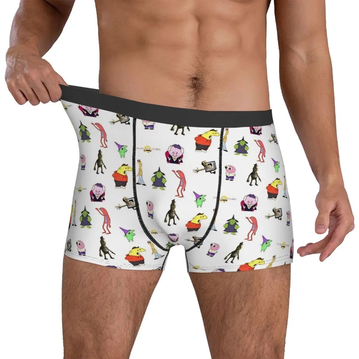 

Smiling Friend Characters Boxershorts Pouch Underwear High Quality Printed Shorts Briefs Breathable Male Underpants Plus Size