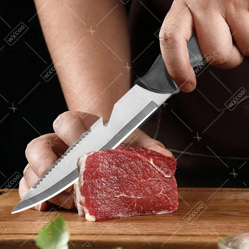 WXCOO سكين تعبئة الأسماك الفولاذ المقاوم للصدأ سكين نزع العظم فائق الحادة متعددة الأغراض اللحوم الساطور السوشي القطاعة الفاكهة مقشرة الأسماك