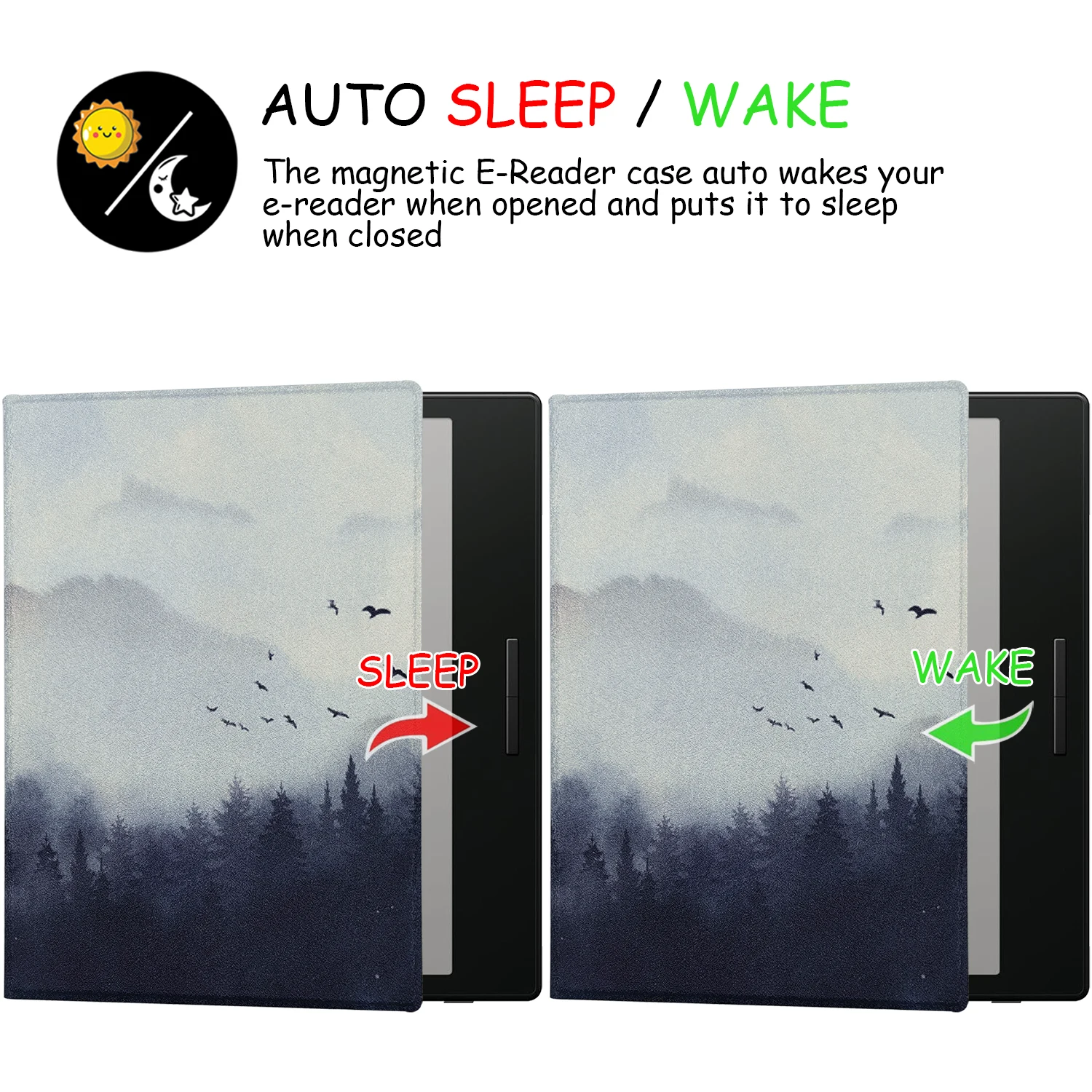 Capa para tablet Onyx Boox de 7 polegadas Go Color 7 (versão 24) Capa de couro magnética ultrafina com sono/despertar automático