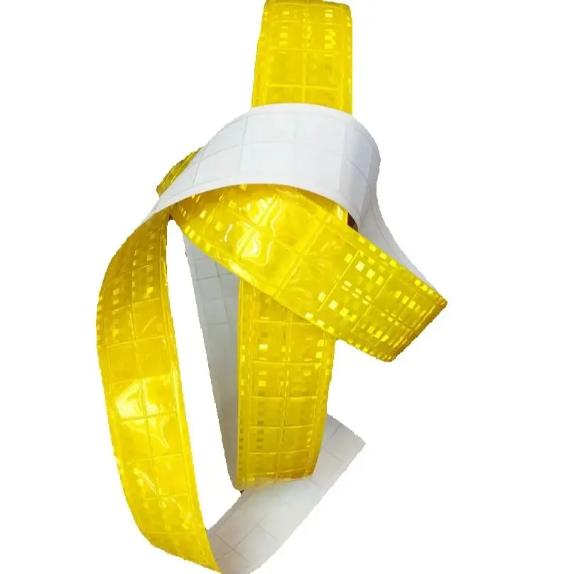

2 Inch Yellow PVC Reflective Warning Tape Road Traffic Clothing Bag Shoes Reflective Strips Sewing For Safety Vest